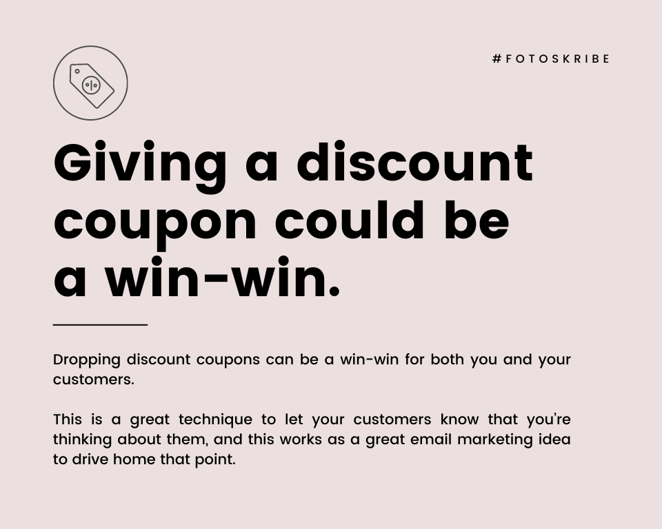 Infographic stating giving a discount coupon could be a win-win for both you and your customers