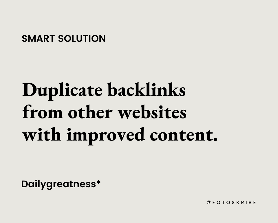 Duplicate external links from other websites with improved content