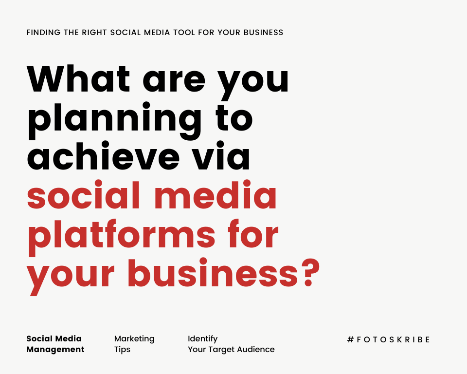 Infographic stating what are you planning to achieve via social media platforms for your business