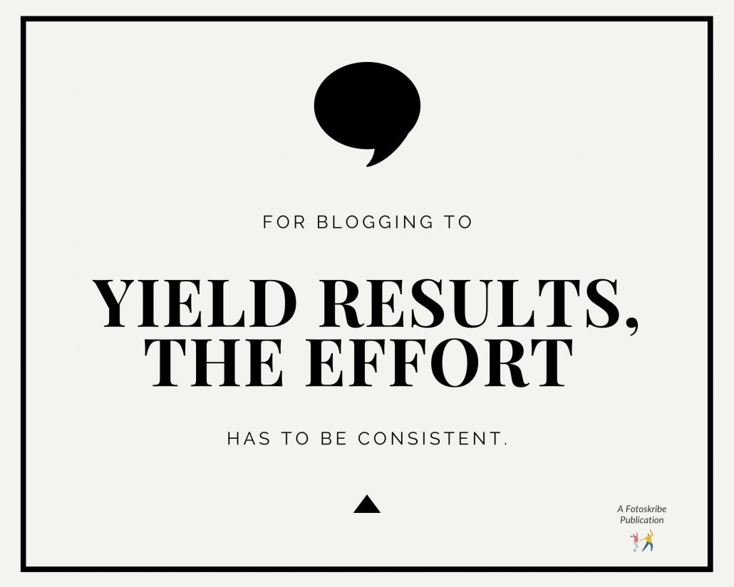 Infographic stating for blogging to yield results, the effort has to be consistent.