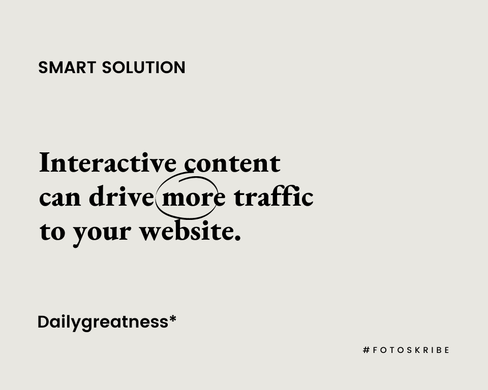 Infographic stating interactive content can drive more traffic to your website
