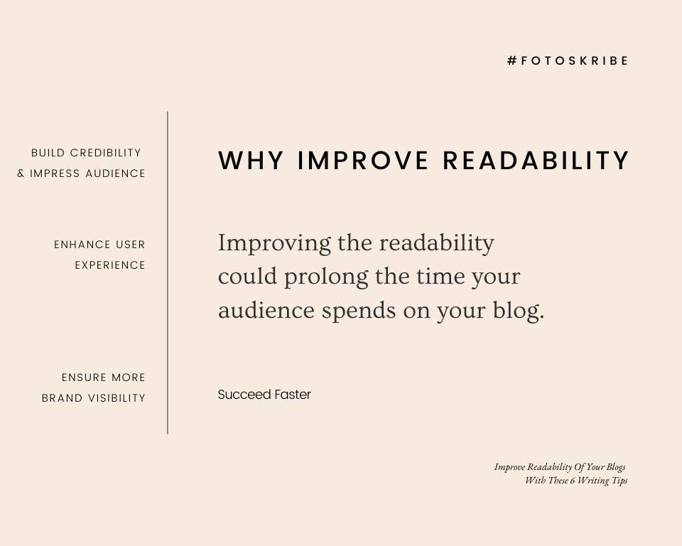 Infographic stating improving the readability could prolong the time your audience spends on your blog