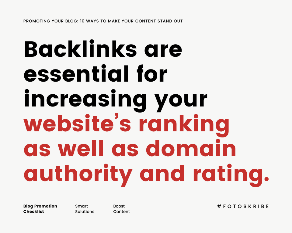 Infographic stating backlinks are essential for increasing your website’s ranking as well as domain authority and rating