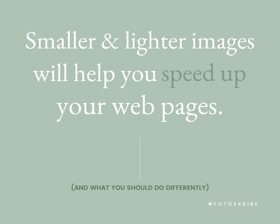 Infographic stating smaller and lighter images will help you speed up your web pages