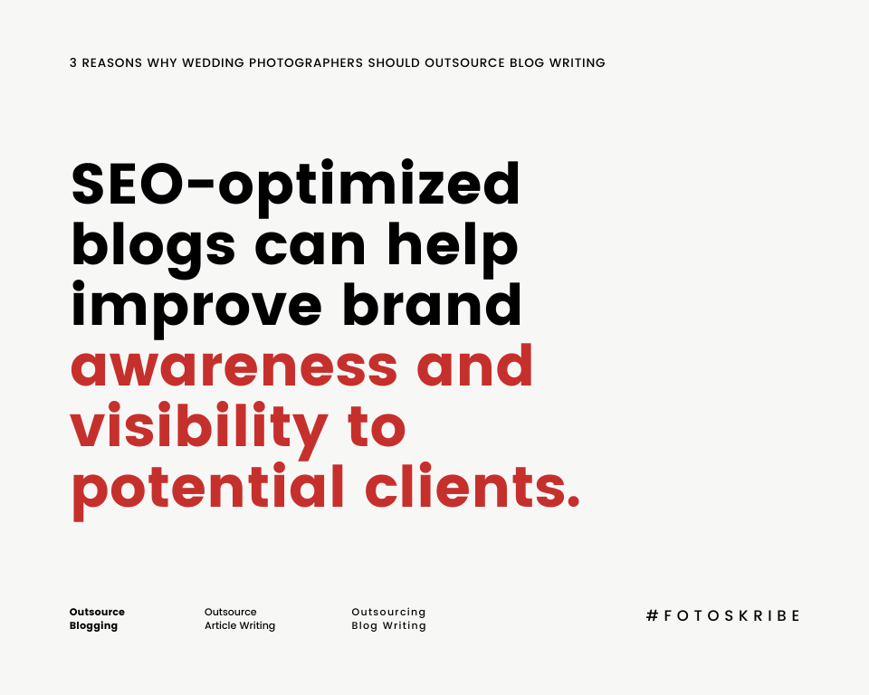 infographic stating SEO optimized blogs can help improve brand awareness and visibility to potential clients