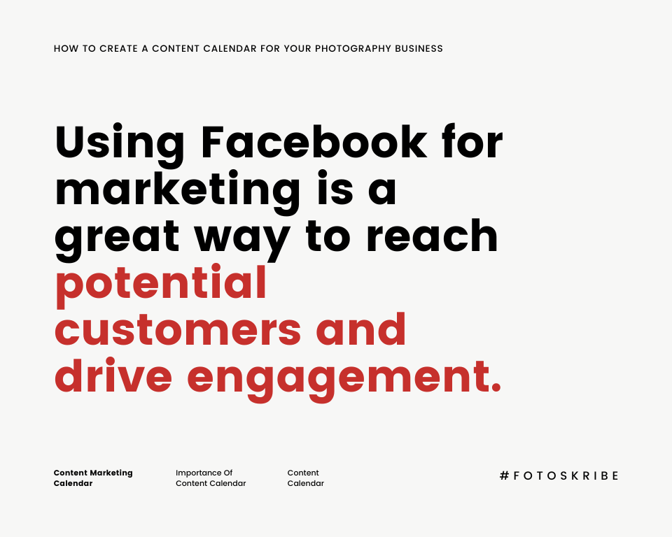 infographic stating using Facebook for marketing is a great way to reach potential customers and drive engagement