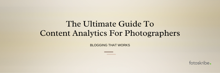 infographic stating the ultimate guide to content analytics for photographers