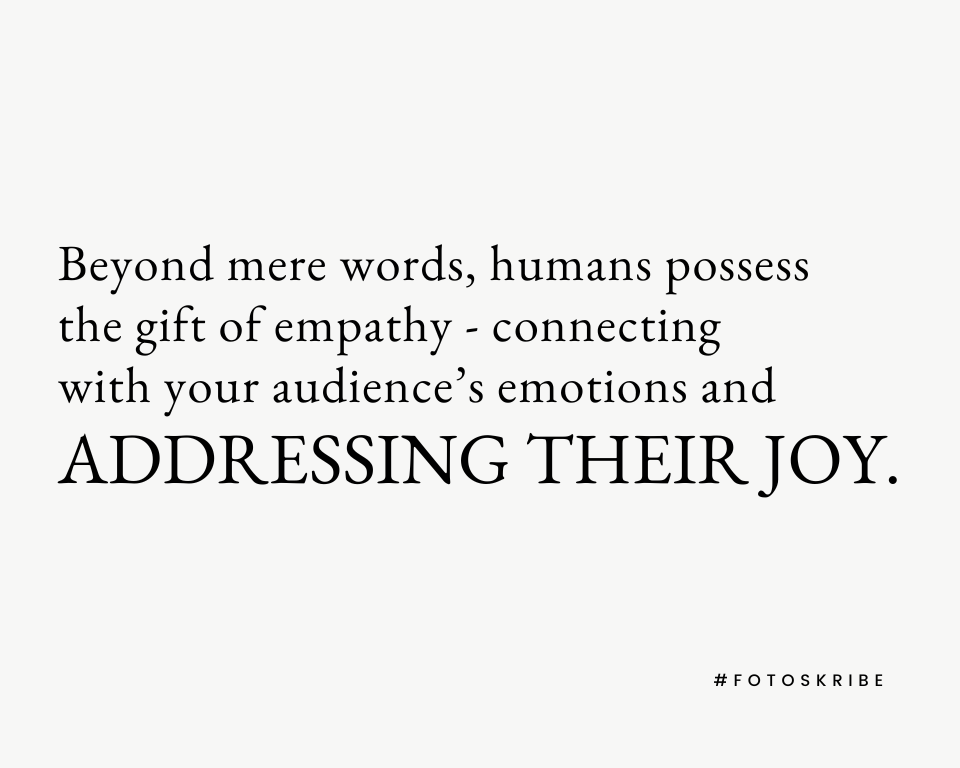infographic stating connect with your audiences emotions and addressing their joy