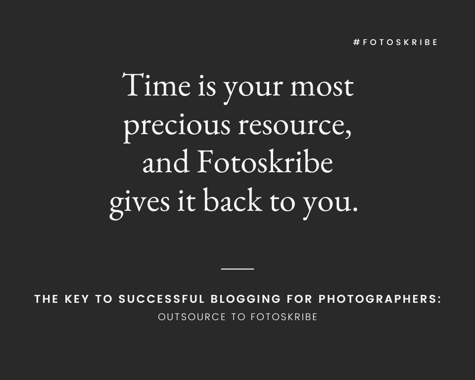 time is your most precious resource and Fotoskribe gives it back to you